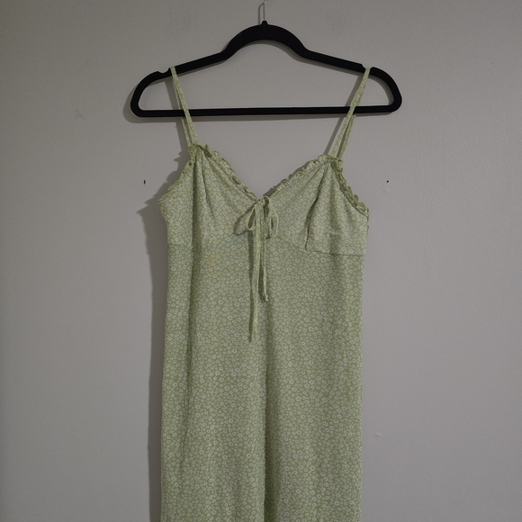 American Eagle Outfitters Light Green Floral Mesh Slip Dresd - Picture 2 of 6